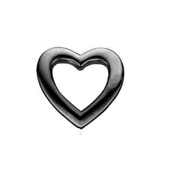 Christina Collect Dark Silver Heart Beautiful Black Heart With Shiny Surface